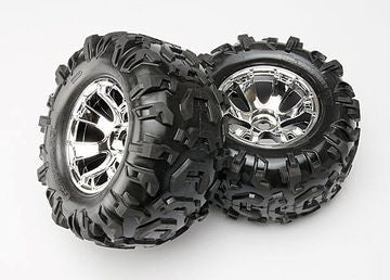 Traxxas 5673 Tires &amp; Wheels Canyon AT/Geode (17mm) 3.8" (2)