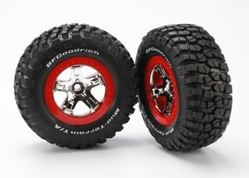 Traxxas 5869 Tires &amp; Wheels BFGoodrich/SCT Chrome-Red 2WD Front (2)