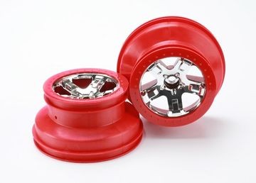 Traxxas 5870 Wheels SCT Chrome-Red 2.2/3.0" 2WD Front (2)