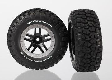Traxxas 5885 Tires &amp; Wheels BFGoodrich/S-Spoke Black-Satin 2WD Front (2)