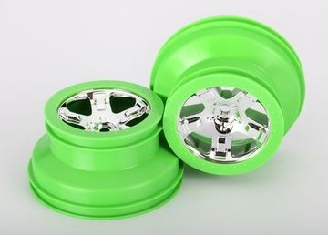 Traxxas 6875 Wheels SCT Chrome-Green 2.2/3.0" 4WD/2WD Rear (2)*