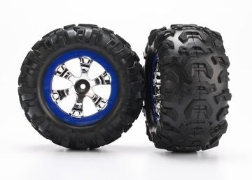 Traxxas 7274 Tires &amp; Wheels Canyon AT/Geode Chrome-Blue 2.2" 1/16 (2)