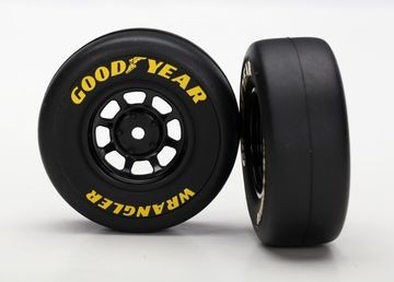 Traxxas 7378 Tires &amp; Wheels Slicks Wrangler/Goodyear 1/16 (2)