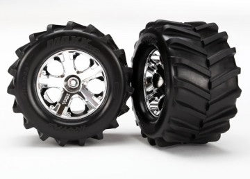 Traxxas 6771 Tires &amp; Wheels Maxx/All-Star Chrome 2.8" (2)