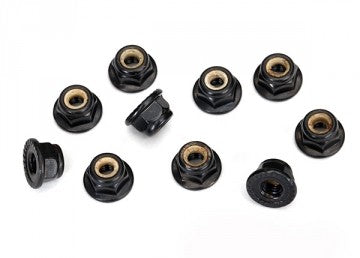 Traxxas 8347 Locknut M4 Black with flange serrated (10)