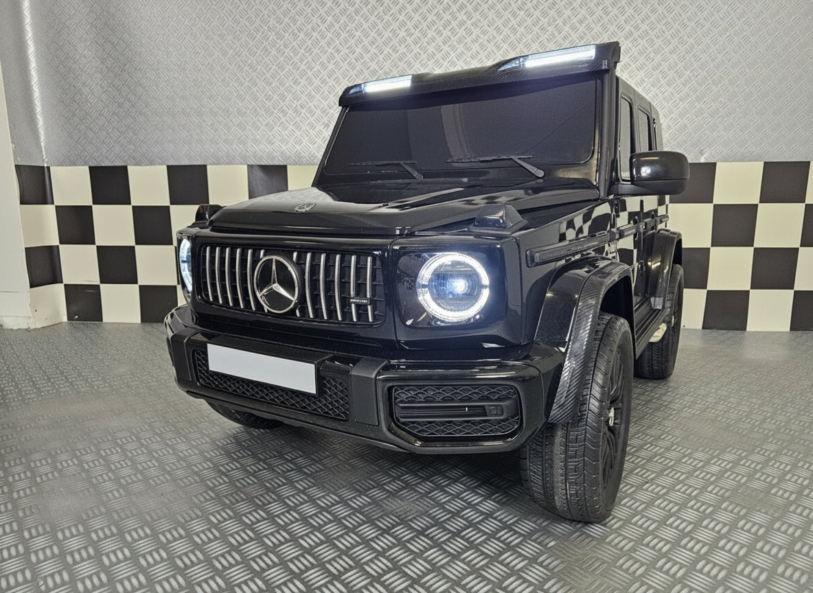 Children's car Mercedes G63 AMG 4×4 24 volt 2 persons metallic black