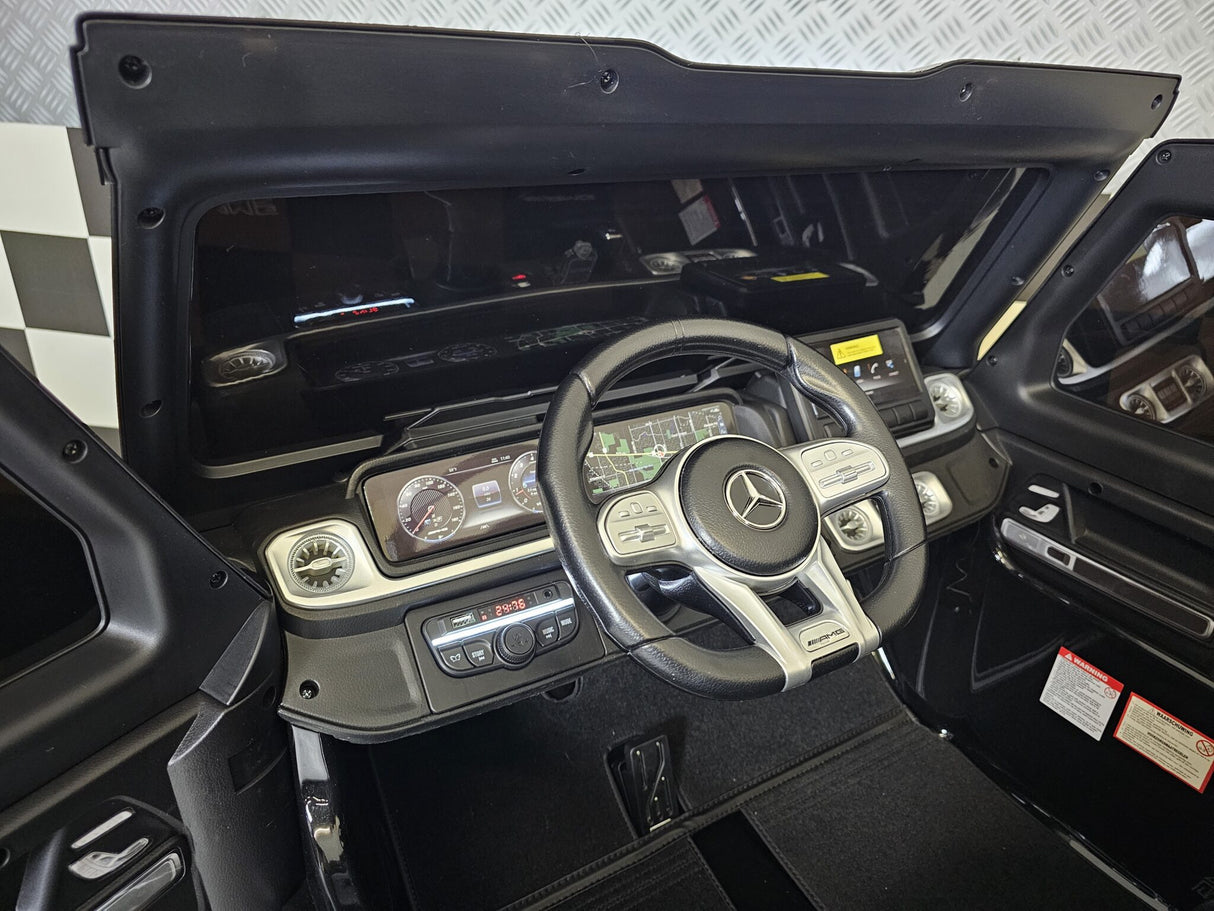 Children's car Mercedes G63 AMG 4×4 24 volt 2 persons metallic black