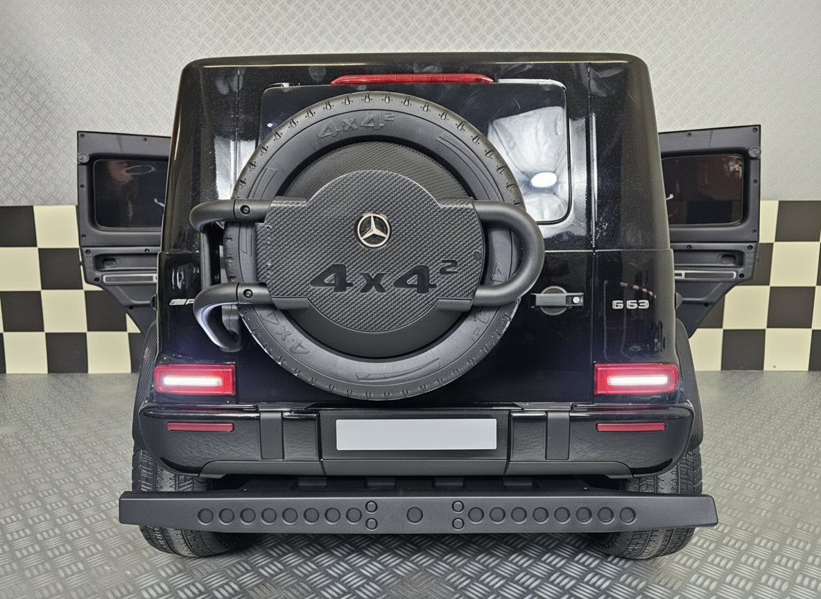 Children's car Mercedes G63 AMG 4×4 24 volt 2 persons metallic black