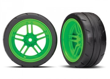 Traxxas 8374G Tires &amp; Wheels Response 1,9" Touring Green Rear VXL (2)