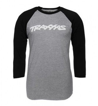 Traxxas 1369-M Shirt Raglan Traxxas-logo Grey/Black M (Premium Fit)