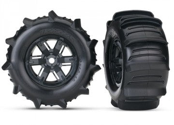 Traxxas 7773 Tires &amp; Wheels Paddle/X-Maxx Black (2)