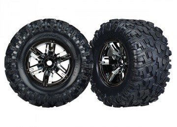 Traxxas 7772A Tires &amp; Wheels Maxx AT/X-Maxx Black Chrome (2)