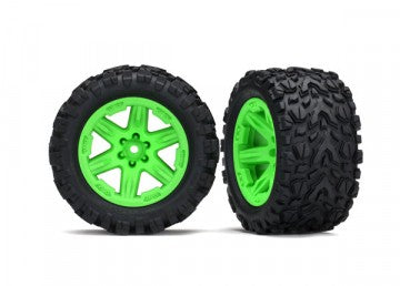 Traxxas 6773G Tires &amp; Wheels Talon Extreme/RXT Green 2.8" 4WD TSM (2)
