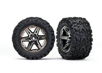 Traxxas 6773X Tires &amp; Wheels Talon Extreme/RXT Black Chrome 2.8" 4WD TSM