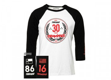TRX1387-XL Shirt Raglan White/Black Traxxas-logo 30year XL (Premium Fit