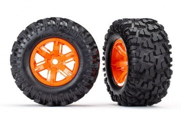 Traxxas 7772T Tires &amp; Wheels Maxx AT/X-Maxx Orange (2)