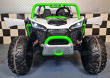 Elektrisk børnebuggy 24 volt 2-personers hvid / grøn