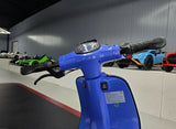 Blue electric children's scooter 24V
