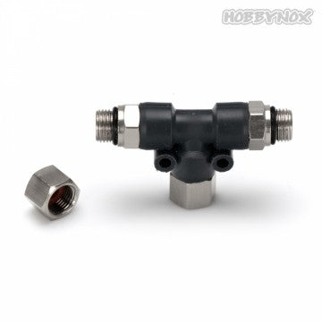 Airbrush T-Coupler G18 with one Female Block Nut