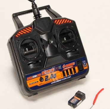 4 kanalers 2.4Ghz fjernbetjening m. pinde (Mode 2)