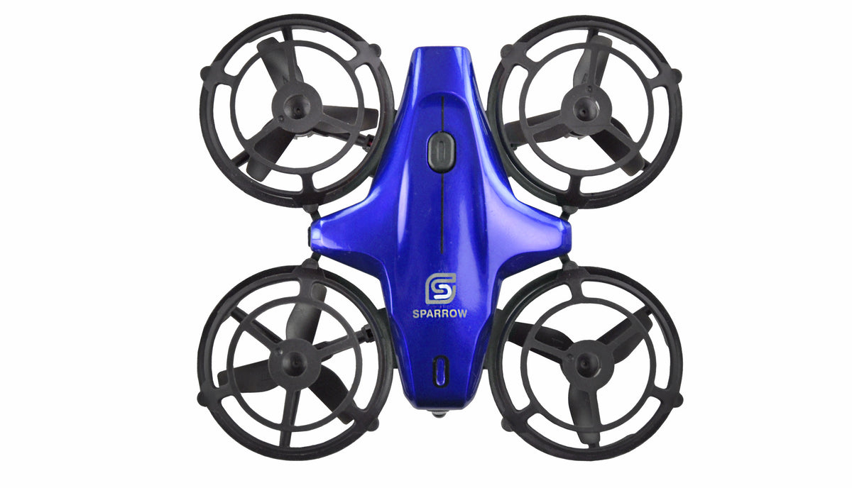 Sparrow Mini-Drone med Styringssensorer blå – FjernstyretDK
