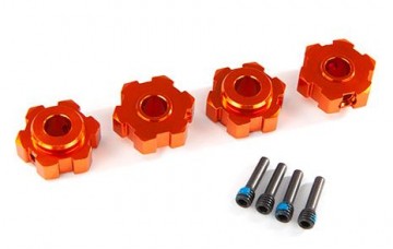 Traxxas 8956T Wheel Hubs Hex Alu Orange (4) Maxx