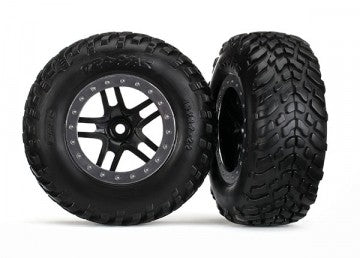 Traxxas 5889 Tires &amp; Wheels SCT/S-Spoke Black-Satin 4WD/2WD Rear TSM