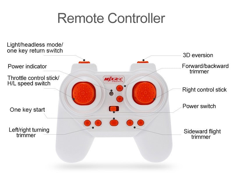 Mini quadcopter drone m.kraftigt lys til aften/nat