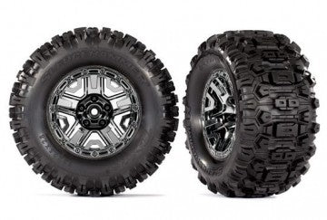 Traxxas 9072 Tires &amp; Wheels Sledgehammer/Black Chrome 2,8" TSM (2)