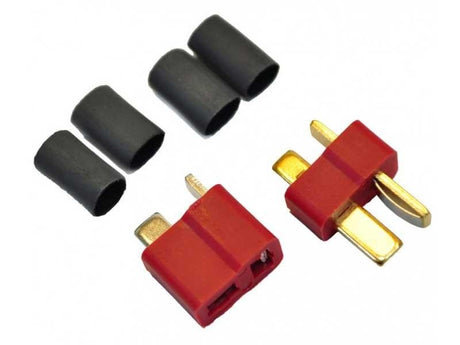 Deans Ultra Plug - T-stik med krympeflex - 1 par