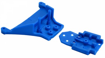 RPM Bulkhead Front Blue Slash 4x4(LCG), Rustler 4x4(Short Batt) - 73565