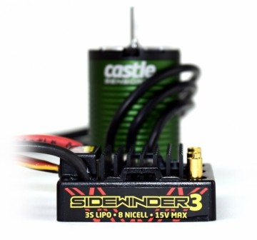 Castle Creations SIDEWINDER 3 ESC 12V 1/10 with 1406-5700KV Sensored Motor - CC-010-0115-06