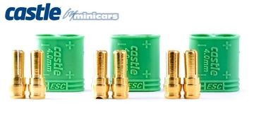 Castle Creations Polarized Bullet Conn. Male 4mm 3set - 011-0075-00