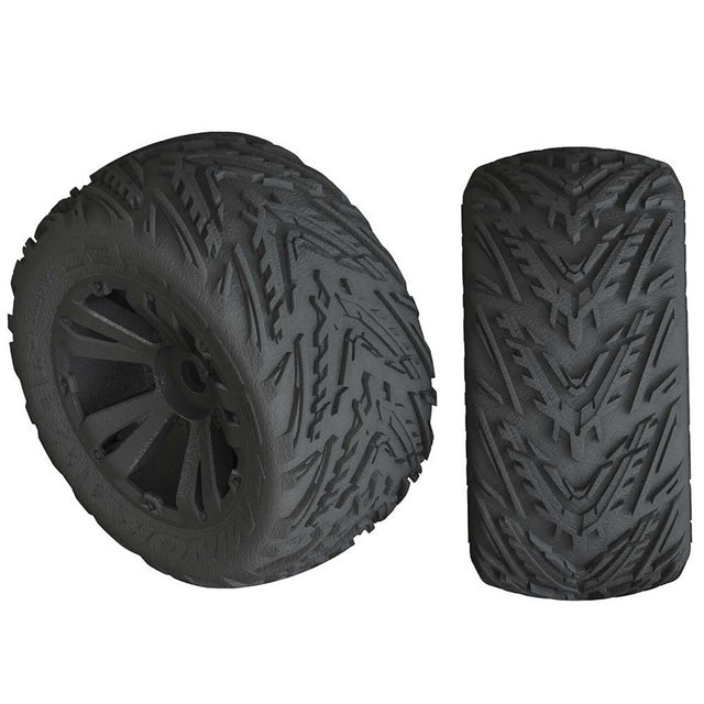 ARRMA 1/10 dBoots Minokawa LP Front/Rear 3.8 Pre-Mounted Tires 17mm Hex Black (2) 4S