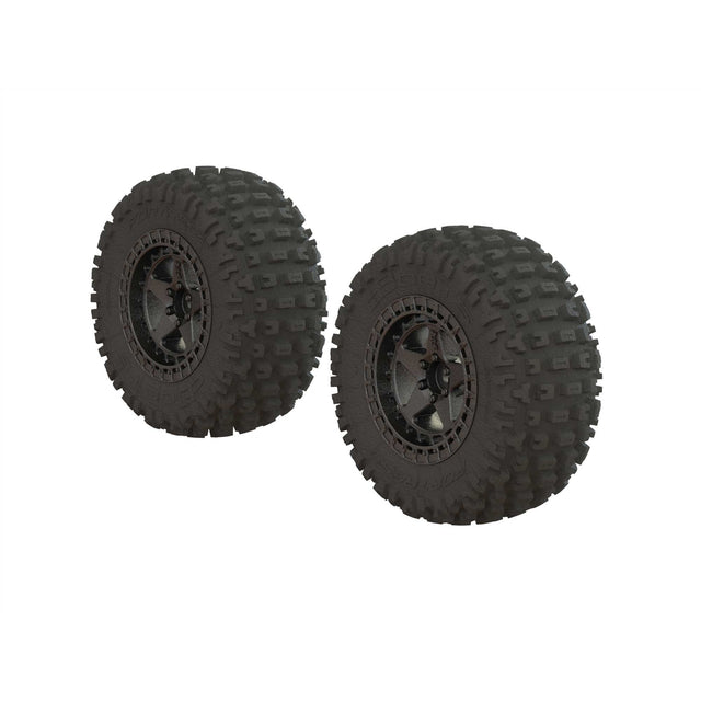 ARRMA Dboots Fortress SC Tire Set Glued Gun Metal (2)