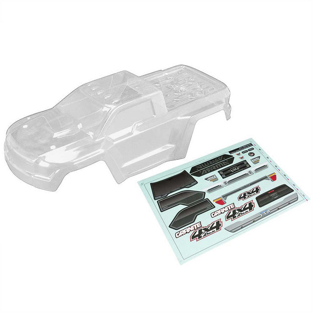 ARRMA Body with Decals Clear Granite 4x4
