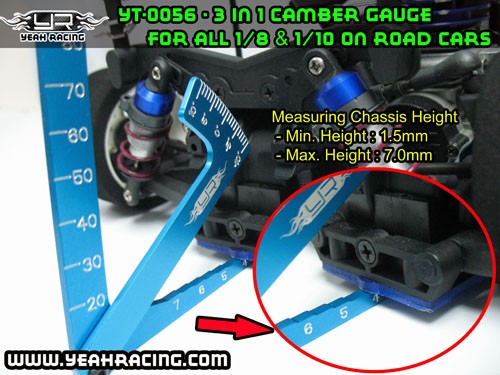 Yeah Racing 3 in 1 Camber Gauge Black