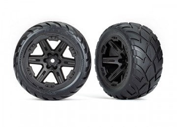Traxxas 6775 Tires &amp; Wheels Anaconda/RXT Black 2,8" 4WD, 2WD Front (TSM-Rated) (2)