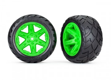 Traxxas 6768G Tires &amp; Wheels Anaconda/RXT Green 2,8" 2WD Rear (TSM-Rated) (2)