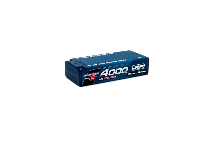 LRP HV LCG STOCK SPEC SHORTY GRAPHENE-3 4000MAH HARDCASE BATTERY - 7.6V LIPO - 130C/65C