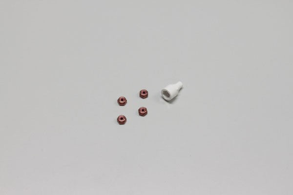 NYLOC ALU WHEEL NUT KYOSHO MINI-Z (4) RED