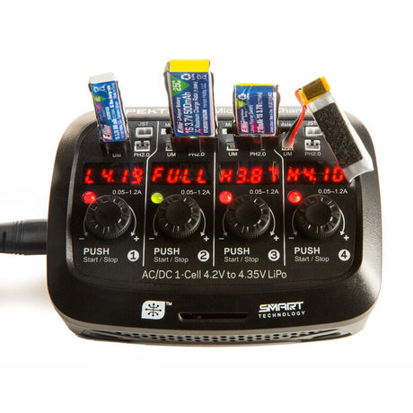 Quattro Micro batteri lader til 3,7V / 1s LiPo batterier