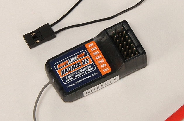FS-R6B - ekstra 6 kanals modtager til 2.4Ghz anlæg fra E-fly, Hobbyking m.v.