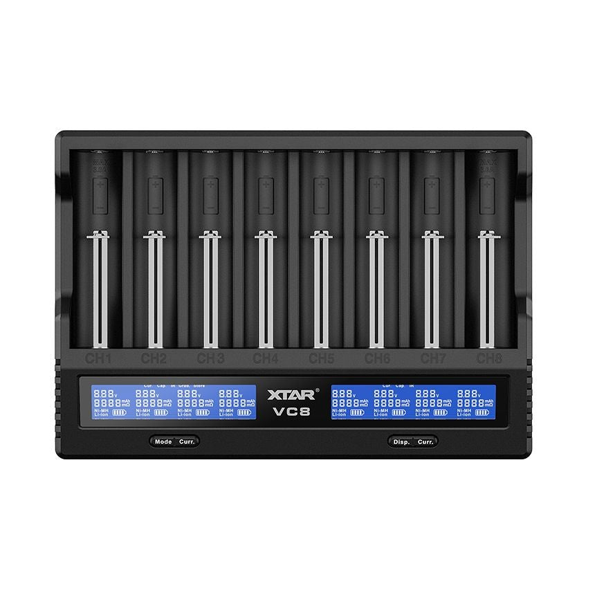 Xtar VC8 oplader til 8 stk Li-ion / Ni-Mh batterier
