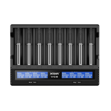Xtar VC8 oplader til 8 stk Li-ion / Ni-Mh batterier