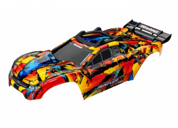 Traxxas 6718R Body Rustler 4x4 Solar Flare Complete Clipless
