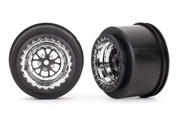 Traxxas 9473R Wheels Rear Chrome (2)  Drag Slash