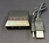 USB lader 1S Lipo batteri med 4 porte