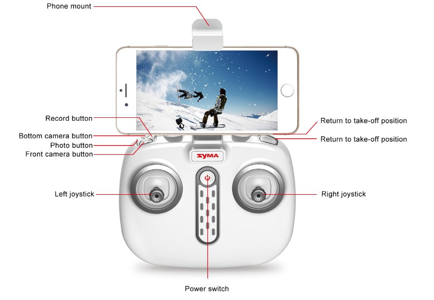Syma W1 Pro - kameradrone m. GPS, 2 x kamera, HD, Optical flow, follow me m.v.