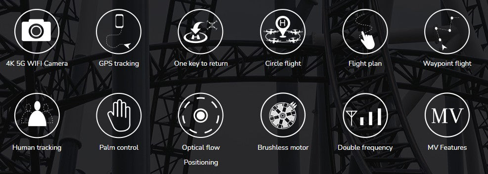 Syma W1 Pro - kameradrone m. GPS, 2 x kamera, HD, Optical flow, follow me m.v.